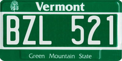 VT license plate BZL521