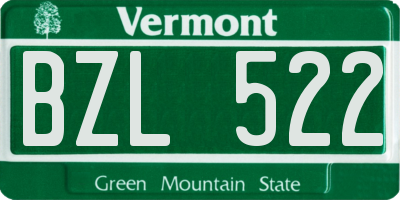 VT license plate BZL522