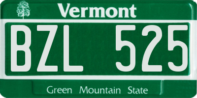 VT license plate BZL525