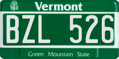 VT license plate BZL526