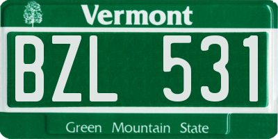 VT license plate BZL531