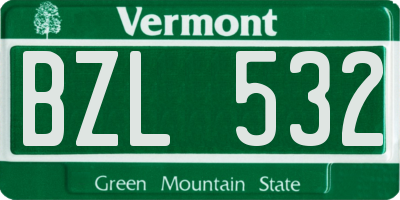 VT license plate BZL532