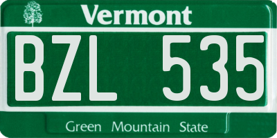 VT license plate BZL535