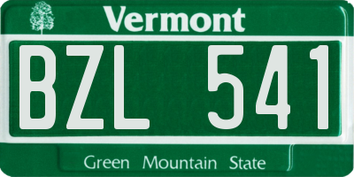 VT license plate BZL541