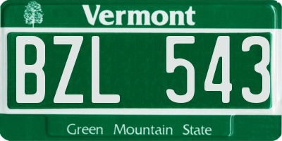 VT license plate BZL543