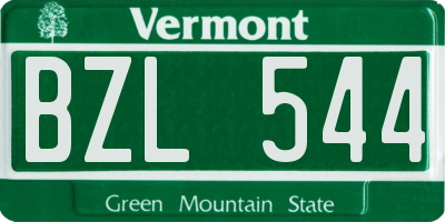VT license plate BZL544