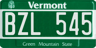 VT license plate BZL545