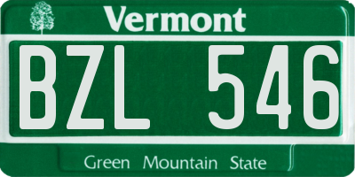 VT license plate BZL546