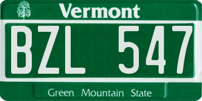VT license plate BZL547