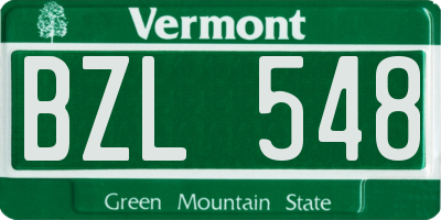 VT license plate BZL548