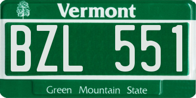 VT license plate BZL551
