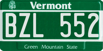 VT license plate BZL552