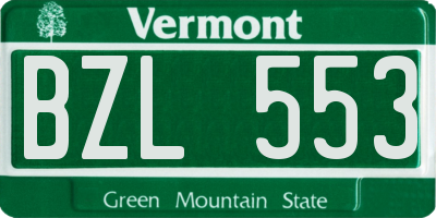 VT license plate BZL553