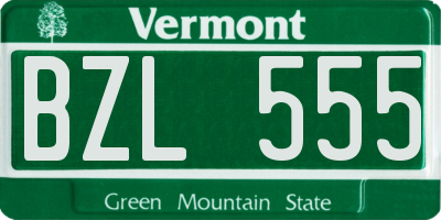VT license plate BZL555