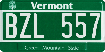 VT license plate BZL557