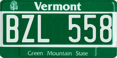 VT license plate BZL558