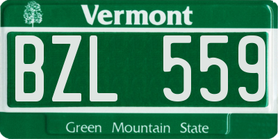 VT license plate BZL559