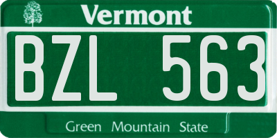 VT license plate BZL563