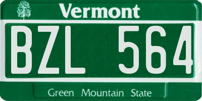 VT license plate BZL564