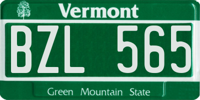 VT license plate BZL565