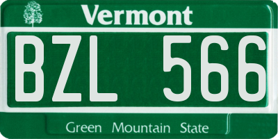 VT license plate BZL566