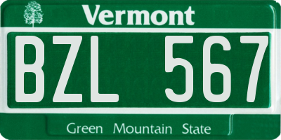 VT license plate BZL567