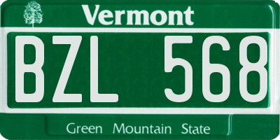 VT license plate BZL568