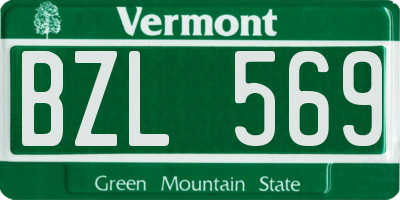 VT license plate BZL569