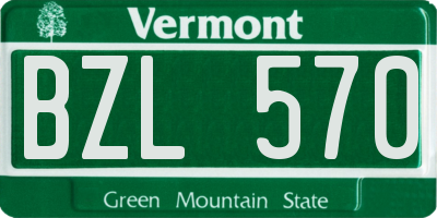VT license plate BZL570