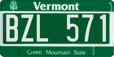 VT license plate BZL571