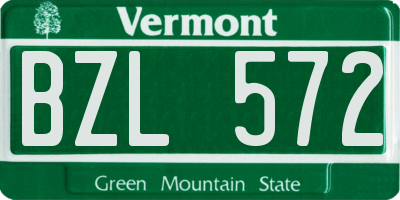 VT license plate BZL572