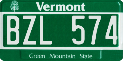 VT license plate BZL574