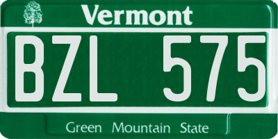 VT license plate BZL575