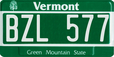VT license plate BZL577