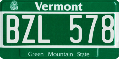 VT license plate BZL578
