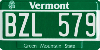 VT license plate BZL579