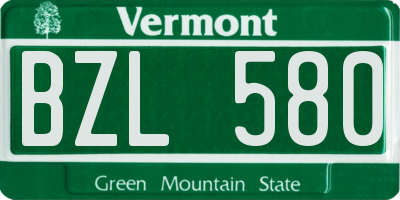 VT license plate BZL580