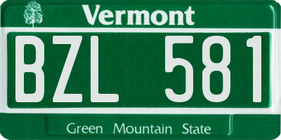 VT license plate BZL581