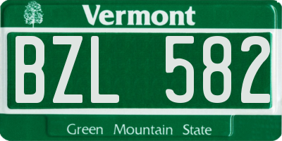 VT license plate BZL582