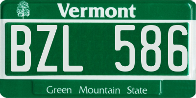 VT license plate BZL586