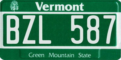 VT license plate BZL587