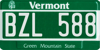 VT license plate BZL588