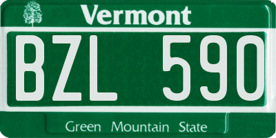 VT license plate BZL590