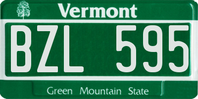 VT license plate BZL595