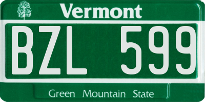 VT license plate BZL599