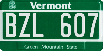 VT license plate BZL607