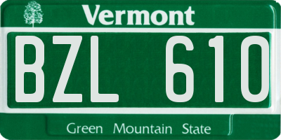 VT license plate BZL610