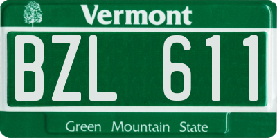 VT license plate BZL611