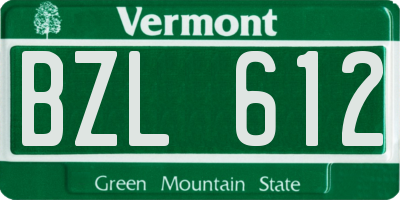 VT license plate BZL612