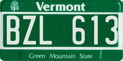 VT license plate BZL613